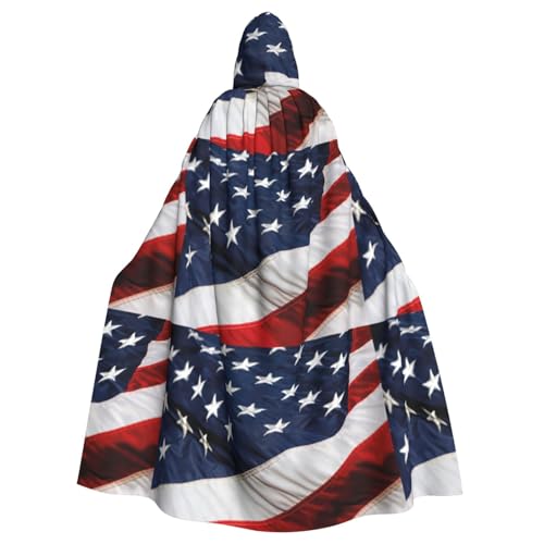 LIXLZH Umhang mit amerikanischer Weißkopfseeadlerflagge, universeller Umhang für Erwachsene, Hexenkostüm, Halloween-Kostüme, Karnevals-Umhang von LIXLZH