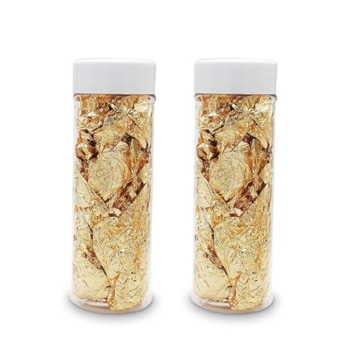 LIXSAZSE 2 Flaschen Essbare Goldfolie Blatt Party Pralinen Gebäck Dekoration Haushaltsgerichte Kaffee Kochen Dekorieren LIXSAZSE 2 Flaschen Essbare Goldfolie Blatt Party Pralinen Gebäck Dekoration Haushaltsgerichte Kaffee Kochen Dekorieren von LIXSAZSE