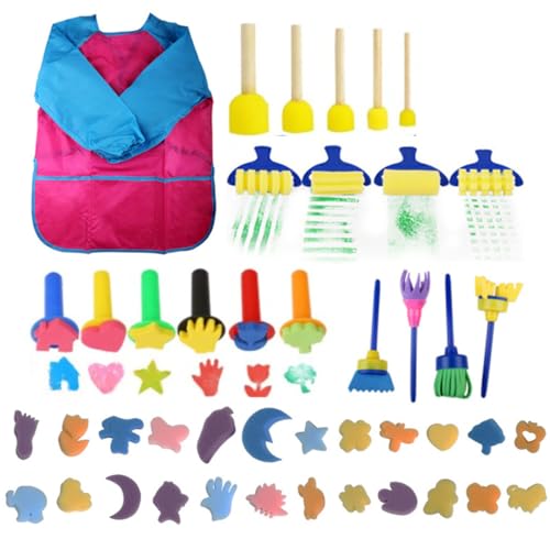 LIXSAZSE 44 Stück/Set Zeichenpinsel, tragbar, wiederverwendbar, waschbar, Kinder, aufschlussreich, Handmalerei, Spielzeug, Spielzeug, Geschenk , Rot von LIXSAZSE