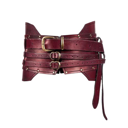 LIXSAZSE Authentischer mittelalterlicher Gürtel und Rüstung – Unisex Piratenkostüm, stabiler Riemen, Erwachsenenkostüm, Outfits, Ritter, breit, begabt, Rotwein LIXSAZSE Authentischer mittelalterlicher Gürtel und Rüstung – Unisex Piratenkostüm, stabiler Riemen, Erwachsenenkostüm, Outfits, Ritter, breit, begabt, Rotwein von LIXSAZSE