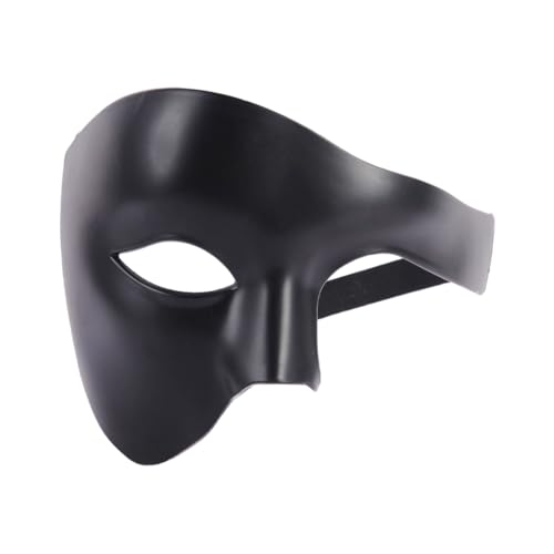 LIXSAZSE Einfach zu tragende Halbgesichts Maskerademaske, Maskeradebälle und Partys, Halbgesichtsmasken aus Kunststoff, Halbgesichtsmaske, Schwarz von LIXSAZSE