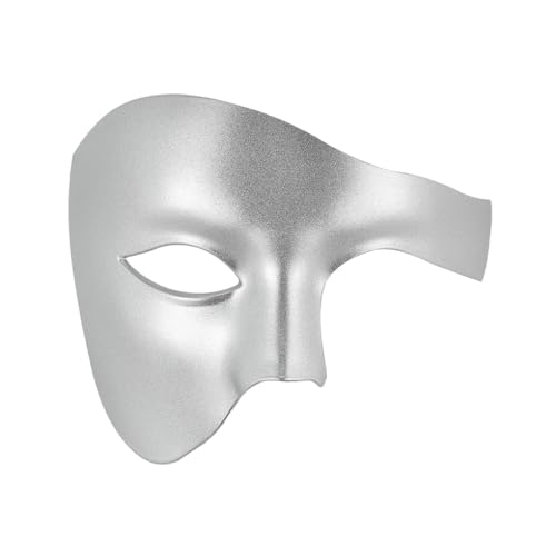 LIXSAZSE Einfach zu tragende Halbgesichts Maskerademaske, Maskeradebälle und Partys, Halbgesichtsmasken aus Kunststoff, Halbgesichtsmaske, Silber LIXSAZSE Einfach zu tragende Halbgesichts Maskerademaske, Maskeradebälle und Partys, Halbgesichtsmasken aus Kunststoff, Halbgesichtsmaske, Silber von LIXSAZSE