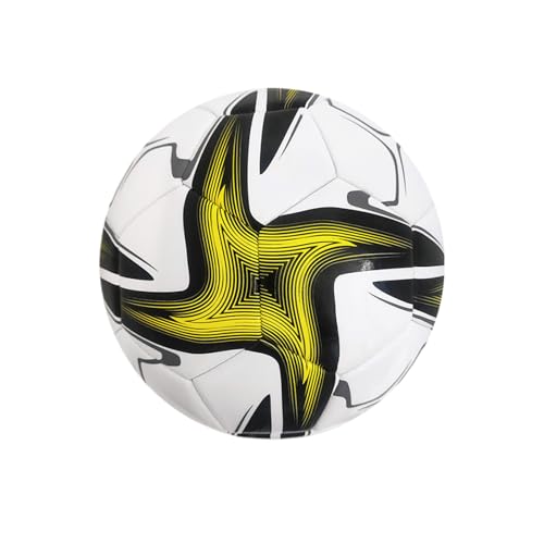 LIXSAZSE Fußball der Größe 5 mit weichem PVC Überzug für eine reibungslose Handhabung. Fußballtraining, Ligaspiel, Fußball der Größe 5, Gelb von LIXSAZSE
