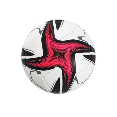 LIXSAZSE Fußball der Größe 5 mit weichem PVC Überzug für eine reibungslose Handhabung. Fußballtraining, Ligaspiel, Fußball der Größe 5, Rot von LIXSAZSE