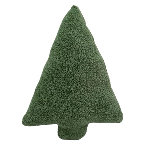 LIXSAZSE Grünes Weihnachtsbaum Kissen, um Ihrem Zuhause eine Festliche Atmosphäre zu verleihen. Plüsch Weihnachtsdekorationskissen, modisches Kissen, Dreieck 40cm von LIXSAZSE