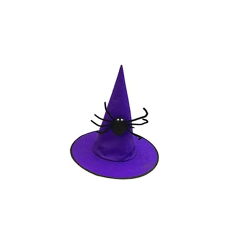 LIXSAZSE Hexenhüte Maskerade Kopfbedeckung Unisex Wizard Caps Cosplay Kostüm Atmungsaktiver Hut Kostüm Tanzparty Hochzeitszubehör, Violett von LIXSAZSE