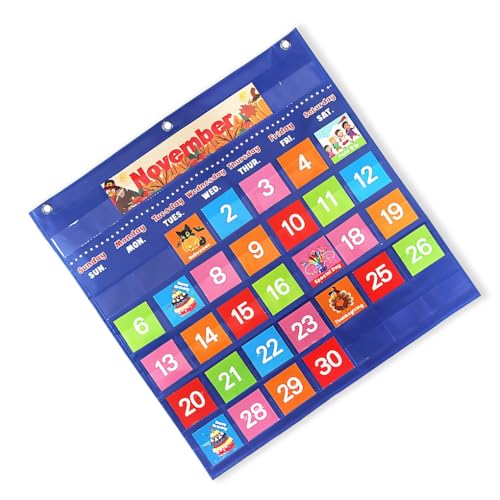 LIXSAZSE Kalender, Monatsdiagramm, pädagogisch, Abriebfest, an der Wand montiertes Lehrmittel, Kratzfeste Schultasche zum Aufhängen von LIXSAZSE