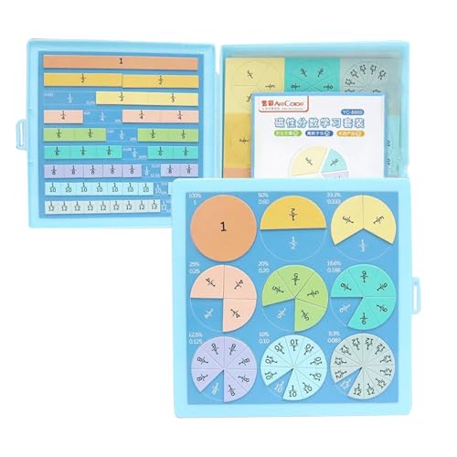 LIXSAZSE Magnetische Bruchkacheln, Bruchkreise, Set, interaktive Mathe Werkzeuge, magnetische Bruch Lernpuzzle, Multiplikation von LIXSAZSE