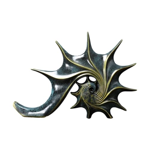 LIXSAZSE Nordic Retro Conch Ornamente Künstlerische Ergänzung Zu Hause Harz Kreative Licht Luxus Wohnkultur Statue Abstrakte Shell, Dunkelblau von LIXSAZSE