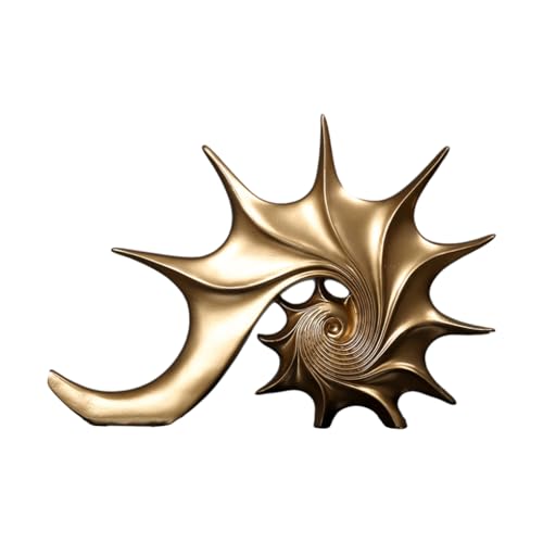 LIXSAZSE Nordic Retro Conch Ornamente Künstlerische Ergänzung Zu Hause Harz Kreative Licht Luxus Wohnkultur Statue Abstrakte Shell, Gold von LIXSAZSE