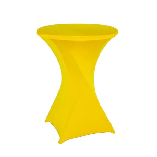 LIXSAZSE Pflegeleichte elastische Cocktail Tischgarnitur mit hohem Fuß, Barabdeckung, schmutzabweisend, vielseitig einsetzbar, Hotel Hochzeitsparty Tischabdeckung, Gelb von LIXSAZSE