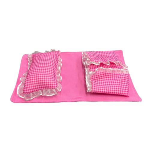 LIXSAZSE Robustes Kunststoffbett mit rosa Laken für Kinderspielzeugzubehör. Minipuppenspielzeugzubehör ist die Beste, Decke LIXSAZSE Robustes Kunststoffbett mit rosa Laken für Kinderspielzeugzubehör. Minipuppenspielzeugzubehör ist die Beste, Decke von LIXSAZSE