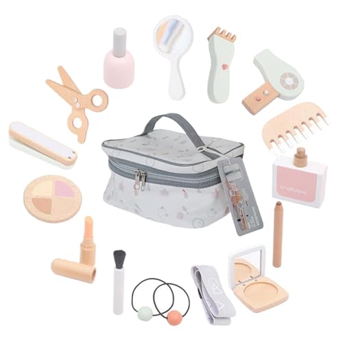 LIXSAZSE Rollenspiel Haartrockner Set mit 9 teiligem Make up Set aus Holz für Mädchen, Typ 2 LIXSAZSE Rollenspiel Haartrockner Set mit 9 teiligem Make up Set aus Holz für Mädchen, Typ 2 von LIXSAZSE
