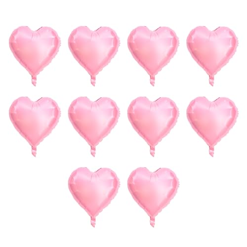 Aluminiumfolienballons, Party, Hochzeit, Dekoration, 10 Stück, 10 Herzen, automatische Versiegelung, Sicherheit, helle Farben, romantische Atmosphäre, Heimdekoration (Rosa) von LIYJTK