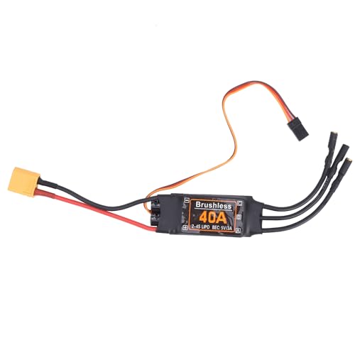 LIYJTK 40A bürstenloser ESC-Geschwindigkeitsregler, Sicherheitsschutz für RC-Drohnenflugzeuge, XT60-Stecker, 2–4S Batterie-Tracker, F405 V2 F4 V3S Flugsteuerung von LIYJTK