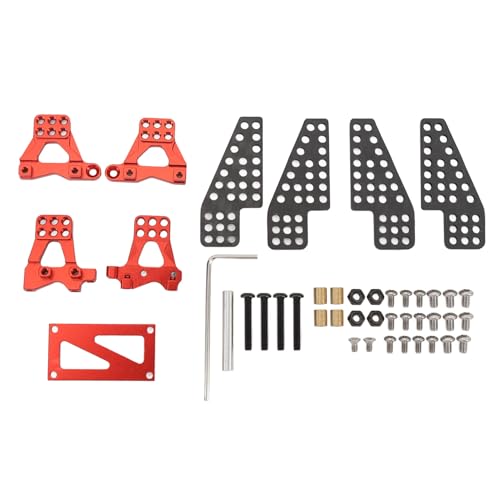 LIYJTK 5pcs RC Damper Mount Stand Aluminum Alloy Carbon Fiber Shock Damper Bracket 1/18 RC Crawler Upgrade Kit (Red) von LIYJTK