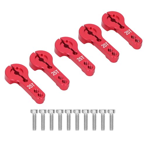 LIYJTK Aluminium -Servohörner 25t Lenkarm 35 mm langes Metall -RC -Auto -LKW -Flugzeug Flugzeug (Red) von LIYJTK