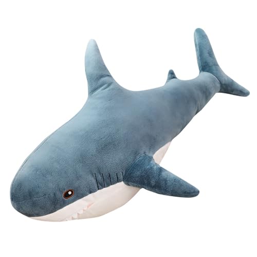 LIYJTK Haifischkissen ausgestopft tierplüsch weiche lustige e für tapfere und Mädchen Zimmer Haifischdekoration (45 cm) von LIYJTK