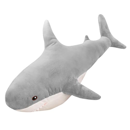 LIYJTK Haifischkissen ausgestopft tierplüsch weiche lustige e für tapfere und Mädchen Zimmer Haifischdekoration (45 cm) von LIYJTK