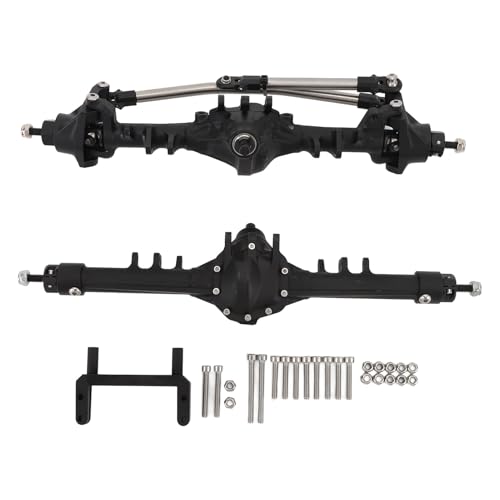 LIYJTK RC -Achsenbaugruppe Aluminiumlegierung vorne und hinten gerade Achse Upgrade -Teile schwarz für scx10 ii Currie rockjock 1/10 RC Crawler von LIYJTK