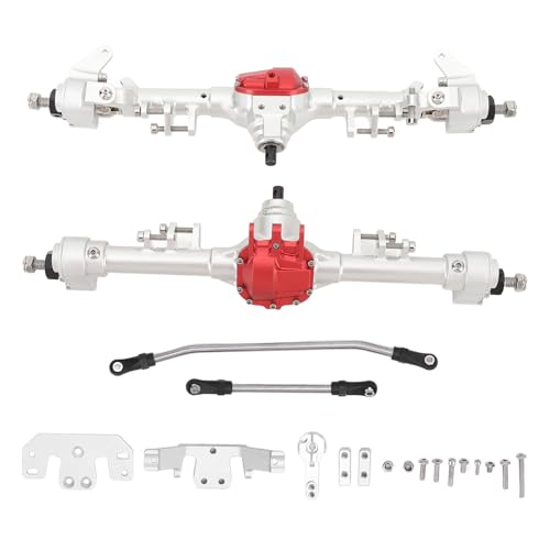 LIYJTK RC Car Front Rear Portal Axle Silver Red Aluminum Alloy High Load Bearings Assembly SCX10 II RC Car von LIYJTK