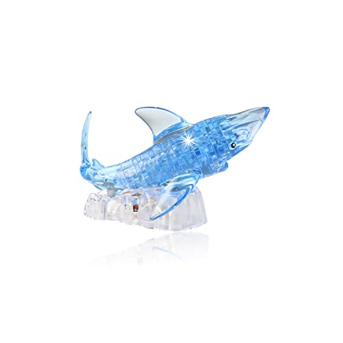 3D-Kristall-Puzzle-Blöcke, dreidimensionaler Hai, 40 Stück (blau) von LIYYSOU