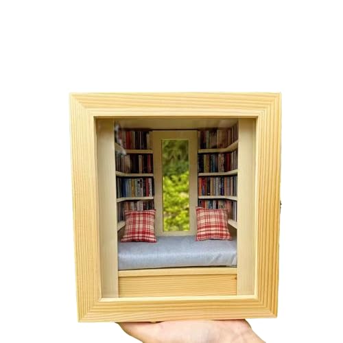 Angst-Bücherregal, schütteln Sie Ihre Angst weg, Miniatur-Bücherboxen, Vitrine, Mini-Bücherregal, Angst mit 260 Mini-Büchern, schütteln Sie Angst, Bücherregal, Puppenhaus, Miniaturmöbel, schütteln von LIZEALUCKY