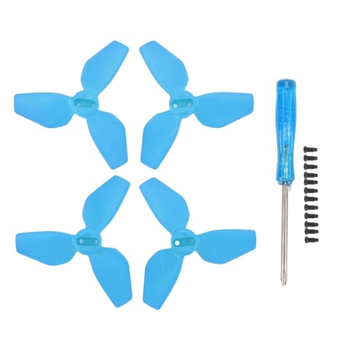 LIZEALUCKY 2Pair Propellers Ersatz Neo Accessoires PC Drohne Propeller Flügel Ersatzteile mit Schrauben für Drohnenflug (Blue) von LIZEALUCKY
