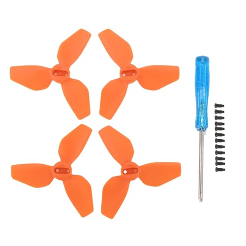 LIZEALUCKY 2Pair Propellers Ersatz Neo Accessoires PC Drohne Propeller Flügel Ersatzteile mit Schrauben für Drohnenflug (Orange) von LIZEALUCKY