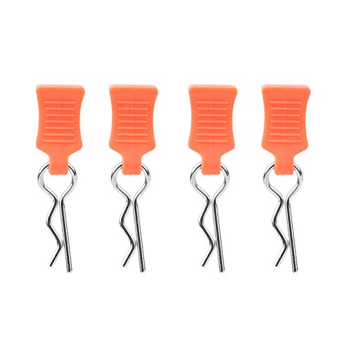 LIZEALUCKY 8-teilige Karosserie-Clips, Gebogene federnde Stifte, sichere Gehäusestifte und Montagehalterungsset, Modell-Zubehör für Gebogene Karosserieklemmen für 1/8, 1/10, 1/12 RC-Autos (Orange) von LIZEALUCKY