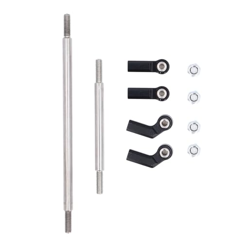 LIZEALUCKY RC Steering Rod Aluminum Alloy Linkage Set SCX10 III RC Cars 90mm Steering Pull Rod (Black) von LIZEALUCKY