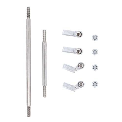 LIZEALUCKY RC Steering Rod Aluminum Alloy Linkage Set SCX10 III RC Cars 90mm Steering Pull Rod (Silver) von LIZEALUCKY