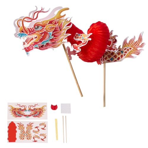 Chinese Dragon Dance Assembly Toy Set Handgefertigtes 3D Dragon Paper Puppenspiel Für Kinder Erwachsenen Schule Kindergarten von LIbgiubhy