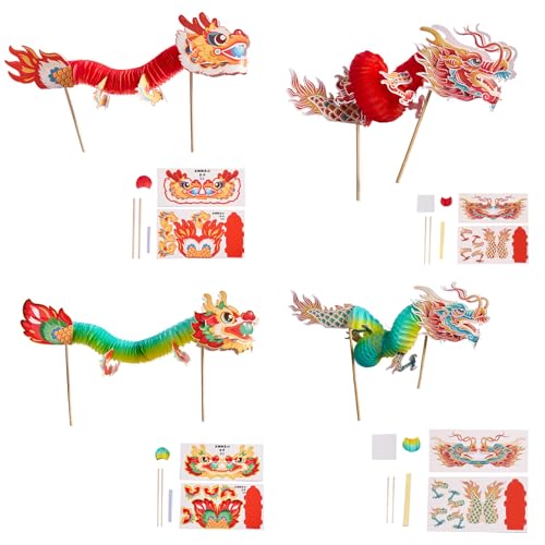 Chinese Dragon Dance Assembly Toy Set Handgefertigtes 3D Dragon Paper Puppenspiel Für Kinder Erwachsenen Schule Kindergarten von LIbgiubhy