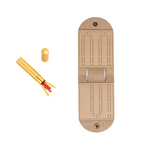 Einzigartiges 2-Spur Cribbage Brett Tragbares Cribbage Brettspielset Aus Leder Zusammenklappbares Cribbage Brett Mit Langlebigen Metallstiften Einzigartiges 2-Spur Cribbage Brett Tragbares Cribbage Brettspielset Aus Leder Zusammenklappbares Cribbage Brett Mit Langlebigen Metallstiften von LIbgiubhy