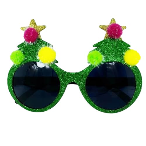 LIbgiubhy Brillenrahmen mit Weihnachtsmann mit Bart-Design, Cartoon-Brillen, Urlaubsfoto-Requisiten von LIbgiubhy