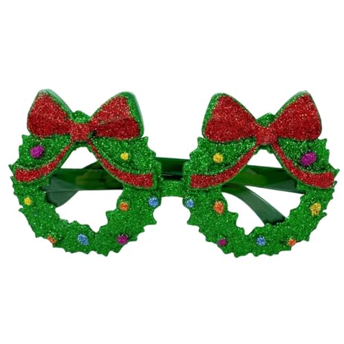 LIbgiubhy Brillenrahmen mit Weihnachtsmann mit Bart-Design, Cartoon-Brillen, Urlaubsfoto-Requisiten von LIbgiubhy
