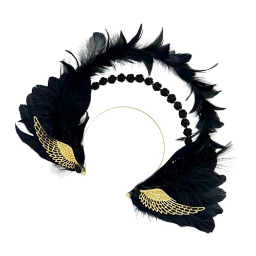 LIbgiubhy Einzigartiger Gefiederter Haarreif Haarschmuck Für Rollenspiele. Exquisiter Gefiederter Haarreif Für Auffällige Party Looks von LIbgiubhy