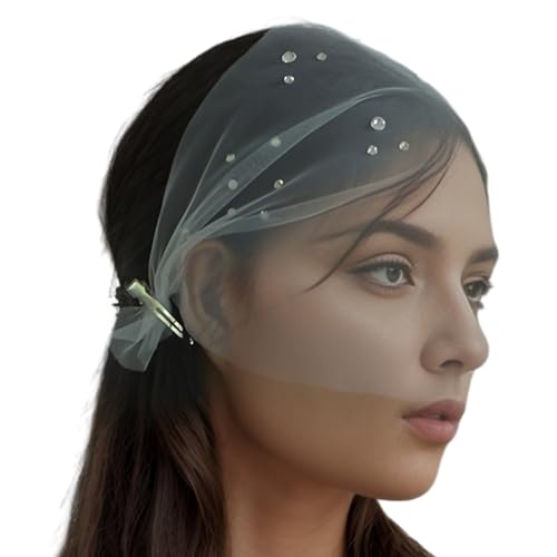 LIbgiubhy Elegante Haarspange, Prinzessinnenschleier, Balletcore-Kopfschmuck für Festzug, Abschlussball, Party, Shows, Kristall, für Abendkleid von LIbgiubhy