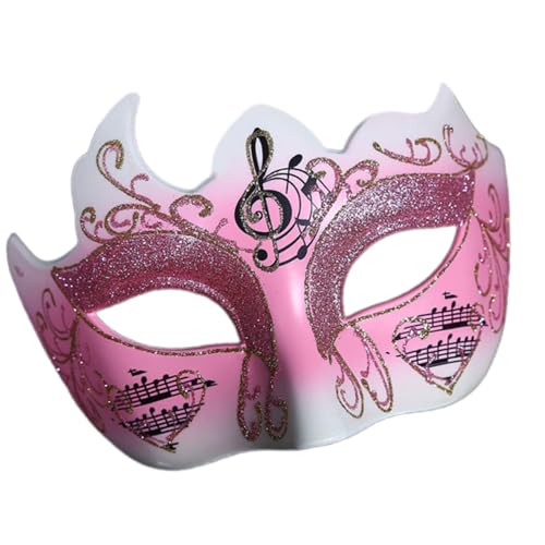 LIbgiubhy Frauen Luxuriöser Glitzernder Musikalischer Note Venezianer Halbe Gesichtsabdeckung Für Kostümpartys Und Halloween Maskerade Eyemask von LIbgiubhy