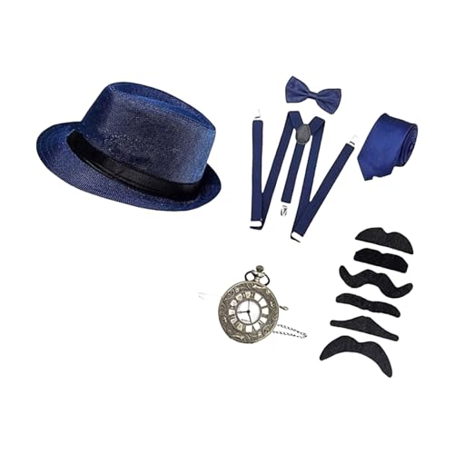 LIbgiubhy Halloween 1920er Jahre Herren Kostüm Zubehör Set Tolle Mafia Kleidung Brüllende 20er Jahre Taschenuhr Mafia Mobster Hut Fliege LIbgiubhy Halloween 1920er Jahre Herren Kostüm Zubehör Set Tolle Mafia Kleidung Brüllende 20er Jahre Taschenuhr Mafia Mobster Hut Fliege von LIbgiubhy