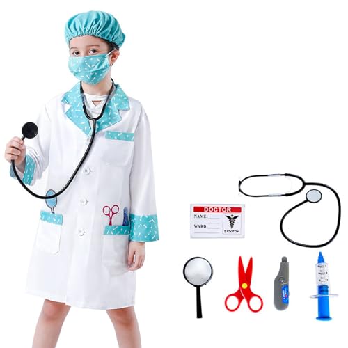LIbgiubhy Halloween-Kostüm-Set, Feuerwehrmann, Polizist, Arzt, Krankenschwester, Cosply Kostüm, Rollenspiel, für Kinder von 3–8 Jahren LIbgiubhy Halloween-Kostüm-Set, Feuerwehrmann, Polizist, Arzt, Krankenschwester, Cosply Kostüm, Rollenspiel, für Kinder von 3–8 Jahren von LIbgiubhy