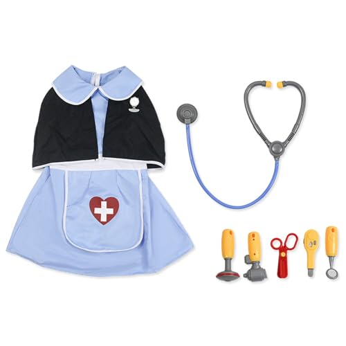 LIbgiubhy Halloween-Kostüm-Set, Feuerwehrmann, Polizist, Arzt, Krankenschwester, Cosply Kostüm, Rollenspiel, für Kinder von 3–8 Jahren LIbgiubhy Halloween-Kostüm-Set, Feuerwehrmann, Polizist, Arzt, Krankenschwester, Cosply Kostüm, Rollenspiel, für Kinder von 3–8 Jahren von LIbgiubhy