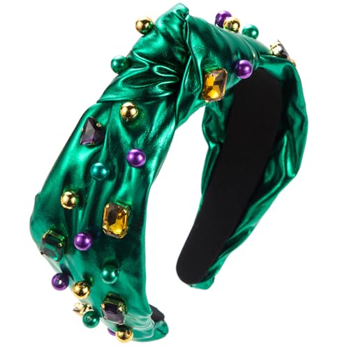 LIbgiubhy Handgefertigtes Stirnband Festliche Perlen Haarband Hoher Schädel Top Hair Hoop Stylish Knot Kopfstück Für Irische Feierlichkeiten von LIbgiubhy