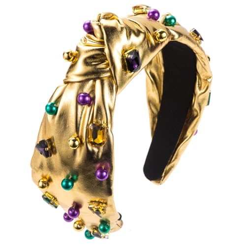 LIbgiubhy Handgefertigtes Stirnband Festliche Perlen Haarband Hoher Schädel Top Hair Hoop Stylish Knot Kopfstück Für Irische Feierlichkeiten von LIbgiubhy