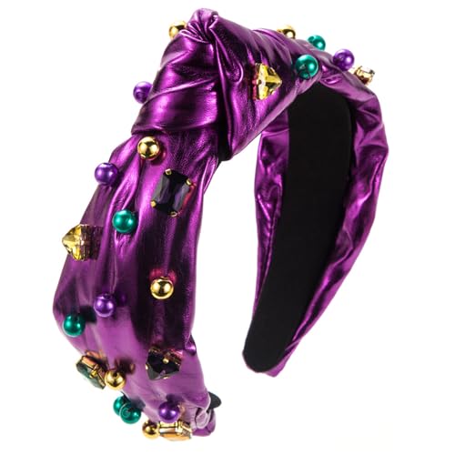 LIbgiubhy Handgefertigtes Stirnband Festliche Perlen Haarband Hoher Schädel Top Hair Hoop Stylish Knot Kopfstück Für Irische Feierlichkeiten von LIbgiubhy