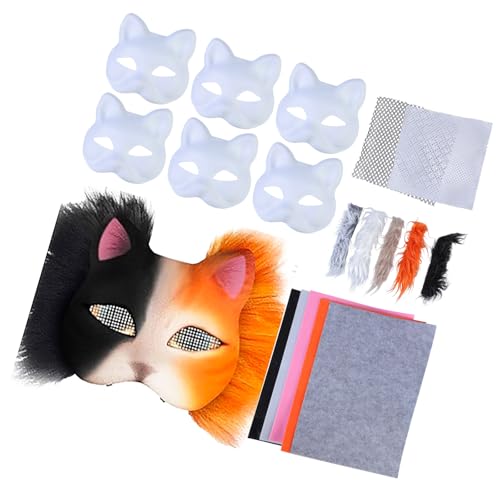 LIbgiubhy Katzen Halloween Party Handbemalte Katzen mit Plüschstoff unlackiert Tier Kits von LIbgiubhy