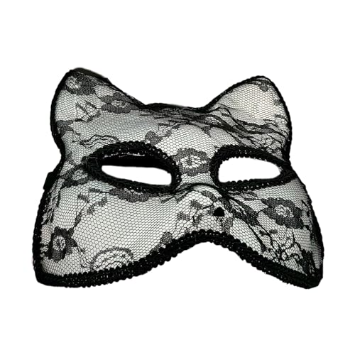 LIbgiubhy Lace Cats Maske Masquerade Maske In Der Nacht Halbe Gesichtsmaske Halloween Weihnachts Cosplay Party Kostüme Für Frauen von LIbgiubhy