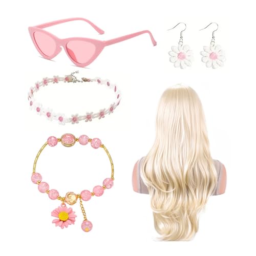 LIbgiubhy Mädchenkostüm, Film, Cosplays, Kinder-Kostüm, Prinzessinnen, verkleiden sich Kleidung mit Blumenohrringen, Neacklace-Sonnenbrille LIbgiubhy Mädchenkostüm, Film, Cosplays, Kinder-Kostüm, Prinzessinnen, verkleiden sich Kleidung mit Blumenohrringen, Neacklace-Sonnenbrille von LIbgiubhy
