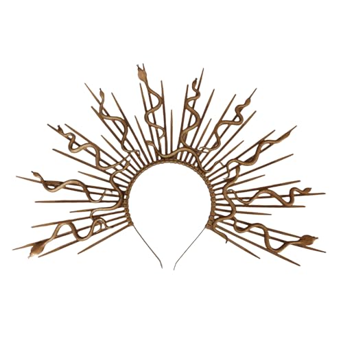 LIbgiubhy Medusen Kopfschmuck Goldene Schlangenkronen Mythisches Kostüm Modeaccessoire Für Trendige Frauen Halloween Partyzubehör LIbgiubhy Medusen Kopfschmuck Goldene Schlangenkronen Mythisches Kostüm Modeaccessoire Für Trendige Frauen Halloween Partyzubehör von LIbgiubhy